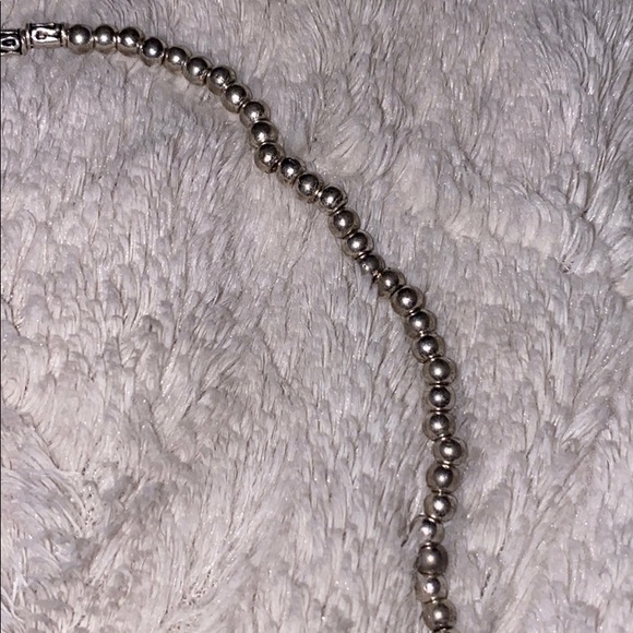Boutique Brand // Stretchy Silver Bead Necklace - Picture 3 of 4